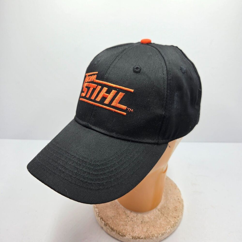 Team Stihl Chainsaw Power Tools Promo Baseball Hat Cap Black Orange Strapback